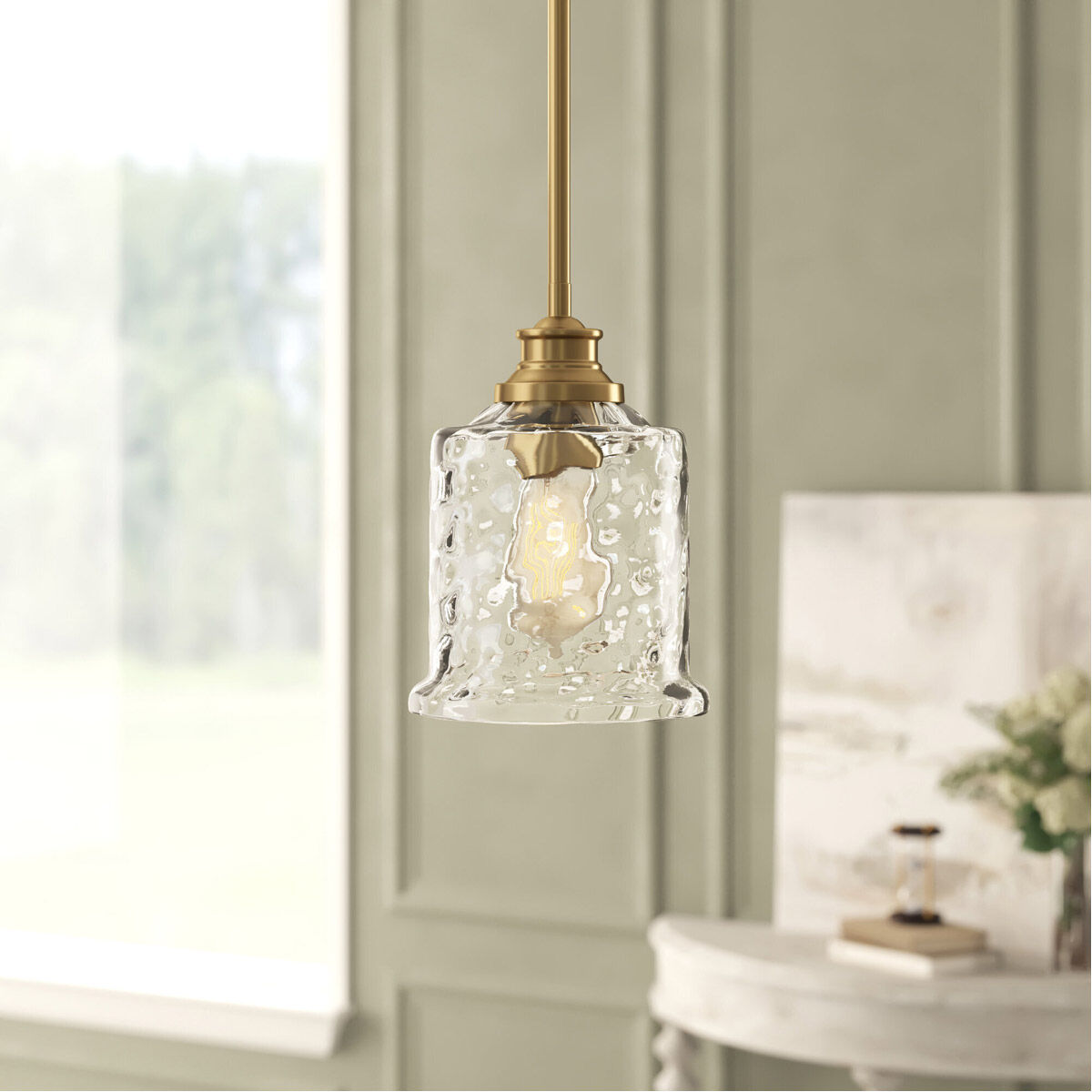 Drake 1 Light 7 inch Brushed Gold Mini Pendant Ceiling Light